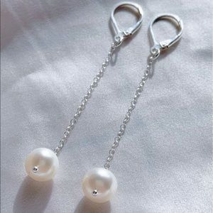Sterling Silver Cultured Pearl Drop Earrings